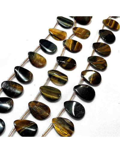 Ojo de Tigre. Pétalo. 13x18x4 milímetros. 1 milímetro perforación. 2 unidades.