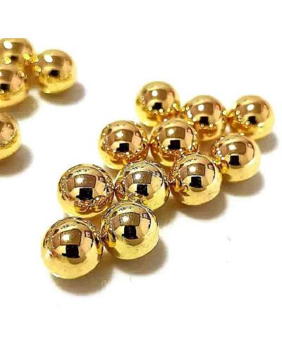 Esfera color sólido. GOLD. 06 mm diámetro. 1,8 mm perforación. 100 uds aproximado.