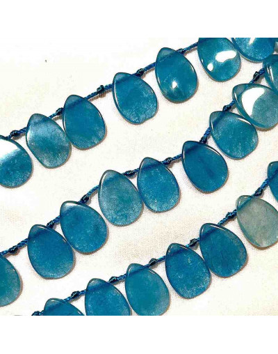 Calcedonia Lake Blue. Pétalo. 13x18x4 milímetros. 1 milímetro perforación. 2 unidades.