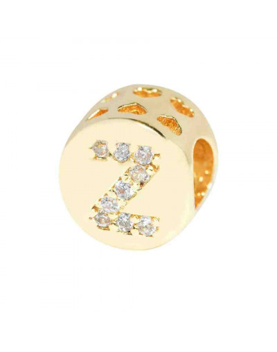 Letra "Z". Moneda. Aleación+Zirconia. 7,3 milímetros diámetro. 3,2 mm perforación. 1 unidad.