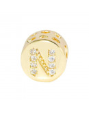Letra "N". Moneda. Aleación+Zirconia. 7,3 milímetros diámetro. 3,2 mm perforación. 1 unidad. Letra "N". Moneda. Aleación+Zirconia. 7,3 milímetros diámetro. 3,2 mm perforación. 1 unidad.