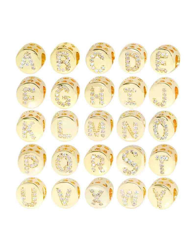 Letra "R". Moneda. Aleación+Zirconia. 7,3 milímetros diámetro. 3,2 mm perforación. 1 unidad.