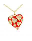 Corazón (7). Aleación+Zirconia+Esmalte. Baño 18KGold. Color rojo. 16x17 mm. 5 mm arandela. 1 ud. Corazón (7). Aleación+Zirconia+Esmalte. Baño 18KGold. Color rojo. 16x17 mm. 5 mm arandela. 1 ud.