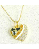 Corazón (9). Aleación+Zirconia+Esmalte. Baño 18KGold. Color negro. 18x17 mm. 5 mm arandela. 1 ud. Corazón (9). Aleación+Zirconia+Esmalte. Baño 18KGold. Color negro. 18x17 mm. 5 mm arandela. 1 ud.