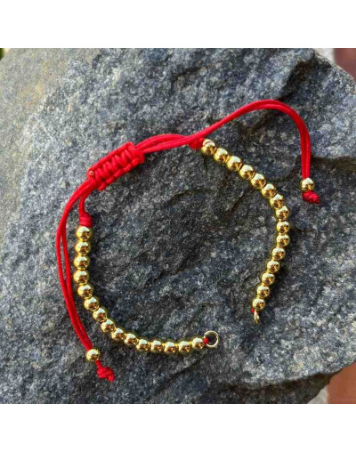 Cadena regulable para pulsera. Nylon+Acero. Color rojo. 240 milímetros. 3 mm perforación. 1 ud.