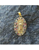 Virgen (8). Aleación+Zirconia. Baño 18KGold. 25x17 milímetros. 5x3 mm cierre. 1 unidad.