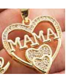 Corazón+Mamá (2). Aleación+Zirconia. Baño 18KGold. 20x19 milímetros. 5x3 mm cierre. 1 unidad. Corazón+Mamá (2). Aleación+Zirconia. Baño 18KGold. 20x19 milímetros. 5x3 mm cierre. 1 unidad.