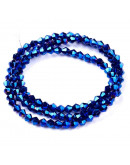 Bi-Cono. BLUE PLATED. 4x4 milímetros. 1 mm perforación. 90 unidades hilo aproximado.