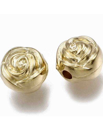 Flores. Color Ligth Gold. 8x6,5 milímetros. 1,8 mm perforación. 20 unidades.