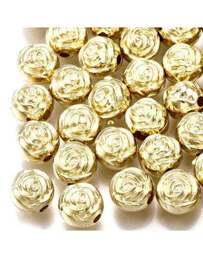 Flores. Color Ligth Gold. 8x6,5 milímetros. 1,8 mm perforación. 20 unidades.