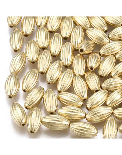 Barril. Color Ligth Gold. 10,5x5,5 milímetros. 1,4 mm perforación. 20 unidades aproximado.