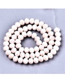 Rondelle faceteado. 4x3 milímetros. PEARL MISTY ROSE. 0,5 mm perforación. 125 uds hilo (aprox).