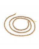 Rondelle faceteado. 2x1,5 mm. GOLDEN PLATED. 0,6 mm perforación. 220 uds hilo (aproximado).