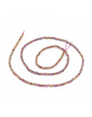 Rondelle faceteado. 2x1,5 mm. PURPLE PLATED. 0,6 mm perforación. 220 uds hilo (aproximado).