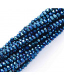 Rondelle faceteado. 2x1,5 mm. BLUE PLATED. 0,6 mm perforación. 220 uds hilo (aproximado).