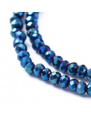 Rondelle faceteado. 2x1,5 mm. BLUE PLATED. 0,6 mm perforación. 220 uds hilo (aproximado).