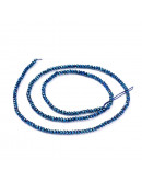 Rondelle faceteado. 2x1,5 mm. BLUE PLATED. 0,6 mm perforación. 220 uds hilo (aproximado).