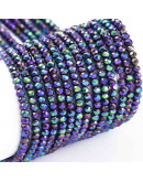 Rondelle faceteado. 2x1,5 mm. MULTI COLOR PLATED. 0,6 mm perforación. 220 uds hilo (aproximado).