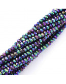 Rondelle faceteado. 2x1,5 mm. MULTI COLOR PLATED. 0,6 mm perforación. 220 uds hilo (aproximado).