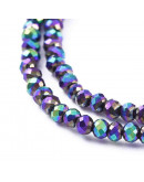 Rondelle faceteado. 2x1,5 mm. MULTI COLOR PLATED. 0,6 mm perforación. 220 uds hilo (aproximado).