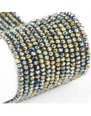 Rondelle faceteado. 2x1,5 mm. GREEN PLATED. 0,6 mm perforación. 220 uds hilo (aproximado).