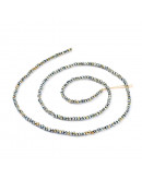 Rondelle faceteado. 2x1,5 mm. GREEN PLATED. 0,6 mm perforación. 220 uds hilo (aproximado).