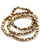 Esfera faceteada. GOLDEN PLATED. 4 mm diámetro. 0,5 mm perforación. 100 uds hilo (aproximado).