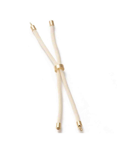 Nylon regulable para pulsera. Moccasin. Bañado (18kGold). 220x4 mm. 2,8 mm perforación. 1 ud