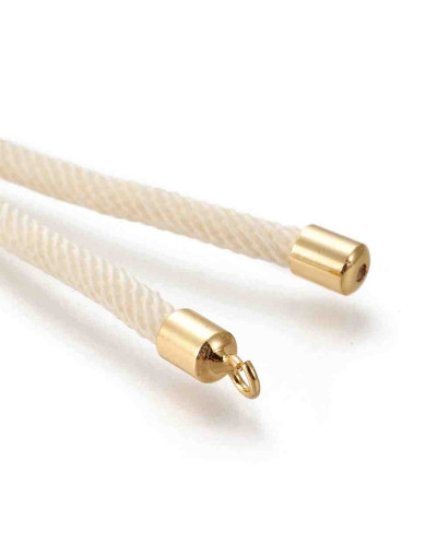 Nylon regulable para pulsera. Moccasin. Bañado (18kGold). 220x4 mm. 2,8 mm perforación. 1 ud