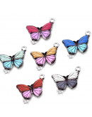 Mariposas. Aleación de cobre y esmalte. 14,5x20,5x2 mm. 1,80 mm perforación. 4 unidades. Mariposas. Aleación de cobre y esmalte. 14,5x20,5x2 mm. 1,80 mm perforación. 4 unidades.