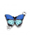 Mariposas. Aleación de cobre y esmalte. 14,5x20,5x2 mm. 1,80 mm perforación. 4 unidades. Mariposas. Aleación de cobre y esmalte. 14,5x20,5x2 mm. 1,80 mm perforación. 4 unidades.