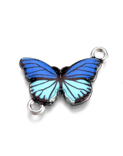 Mariposas. Aleación de cobre y esmalte. 14,5x20,5x2 mm. 1,80 mm perforación. 4 unidades.