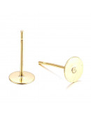 Pin aretes. Acero inoxidable. Color dorado. Pin 0,7 mm. Base 8x0,3 mm. Cierre silicón. 40 unidades. Pin aretes. Acero inoxidable. Color dorado. Pin 0,7 mm. Base 8x0,3 mm. Cierre silicón. 40 unidades.