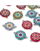 Monedas. Aleación de cobre y esmalte. 25,5x18,5x2 mm. 2 mm perforación. 4 unidades. Monedas. Aleación de cobre y esmalte. 25,5x18,5x2 mm. 2 mm perforación. 4 unidades.