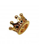 Corona (3). Aleación. Baño 18k Gold. Zirconia BLACK. 10,8x7,2 mm. 5,5 mm perforación. 1 ud. Corona (3). Aleación. Baño 18k Gold. Zirconia BLACK. 10,8x7,2 mm. 5,5 mm perforación. 1 ud.