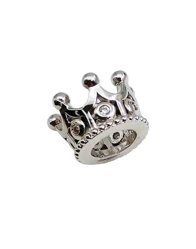 Corona (3). Aleación. Baño platino. Zirconia CLEAR. 10,8x7,2 mm. 5,5 mm perforación. 1 ud.