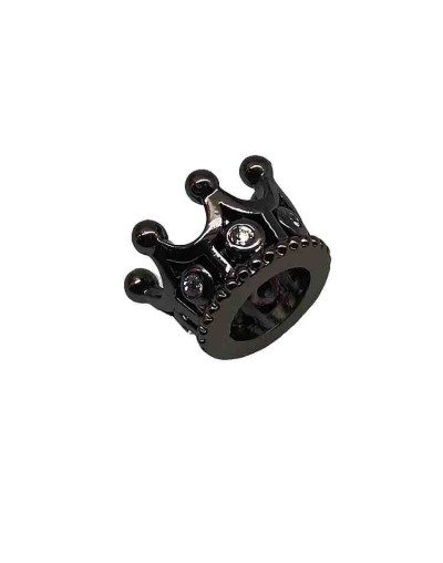 Corona (3). Aleación. Baño black. Zirconia CLEAR. 10,8x7,2 mm. 5,5 mm perforación. 1 ud.