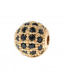 Esfera (4). Aleación. Baño 18k Gold. Zirconia BLACK. 8 mm diámetro. 2 mm perforación. 1 ud. Esfera (4). Aleación. Baño 18k Gold. Zirconia BLACK. 8 mm diámetro. 2 mm perforación. 1 ud.