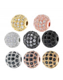 Esfera (4). Aleación. Baño 18k Gold. Zirconia BLACK. 8 mm diámetro. 2 mm perforación. 1 ud. Esfera (4). Aleación. Baño 18k Gold. Zirconia BLACK. 8 mm diámetro. 2 mm perforación. 1 ud.