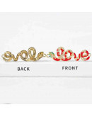 Serpiente+LOVE. Aleación+Zirconia+Esmalte. Baño 18KGold. 42,5x14 mm. 1,5 mm perforación. 1 unidad. Serpiente+LOVE. Aleación+Zirconia+Esmalte. Baño 18KGold. 42,5x14 mm. 1,5 mm perforación. 1 unidad.