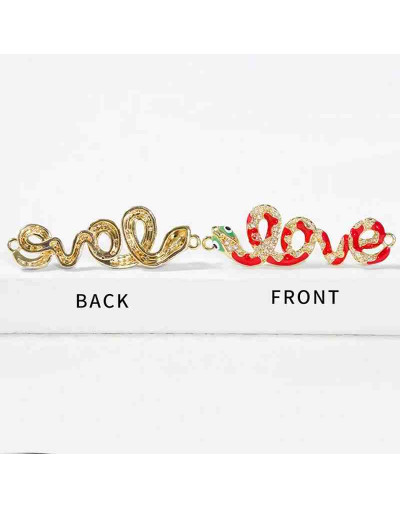 Serpiente+LOVE. Aleación+Zirconia+Esmalte. Baño 18KGold. 42,5x14 mm. 1,5 mm perforación. 1 unidad.