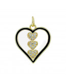 Corazón (10). Aleación+Zirconia+Esmalte. Baño 18KGold. Color blanco. 19x18 mm. 5 mm arandela. 1 ud. Corazón (10). Aleación+Zirconia+Esmalte. Baño 18KGold. Color blanco. 19x18 mm. 5 mm arandela. 1 ud.