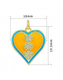 Corazón (10). Aleación+Zirconia+Esmalte. Baño 18KGold. Color blanco. 19x18 mm. 5 mm arandela. 1 ud. Corazón (10). Aleación+Zirconia+Esmalte. Baño 18KGold. Color blanco. 19x18 mm. 5 mm arandela. 1 ud.