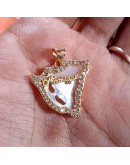 Mapa Nicaragua. Aleación+Zirconia+Shell. Baño 18k Gold. 22x20x2,5 mm. 2x3 mm cierre. 1 unidad. Mapa Nicaragua. Aleación+Zirconia+Shell. Baño 18k Gold. 22x20x2,5 mm. 2x3 mm cierre. 1 unidad.