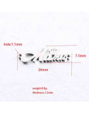 Mamá+Corona. Acero Inoxidable. Color dorado. 26x7,5x1,5 milímetros. 1,1 mm perforación. 1 unidad.