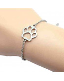 Huella de perro. Acero Inoxidable. Color plateado. 16x20 milímetros. 1,1 mm perforación. 1 unidad.