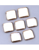 Concha de mar. Cuadrado. Golden Plated. 14x3 milímetros. 0,8 mm perforación. 1 unidad.