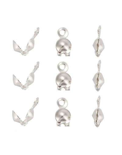 Tapa nudos Aleación de cobre Color plateado 8x4 milímetros 1.5 mm agujero 200 ud (aprox)