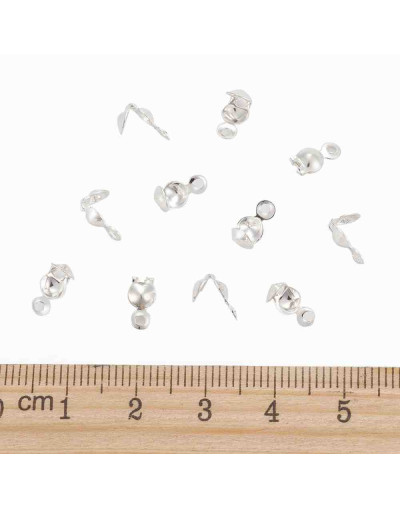 Tapa nudos Aleación de cobre Color plateado 8x4 milímetros 1.5 mm agujero 200 ud (aprox)