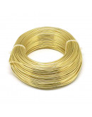 Aluminio. Alambre redondo. Calibre 12 (2 milímetros diámetro). Color dorado. 5 metros.
